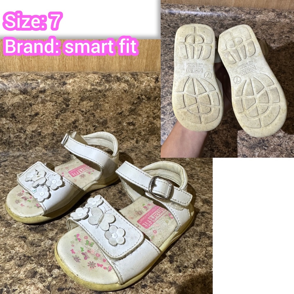 Smart Fit Floral White Kids Sandals